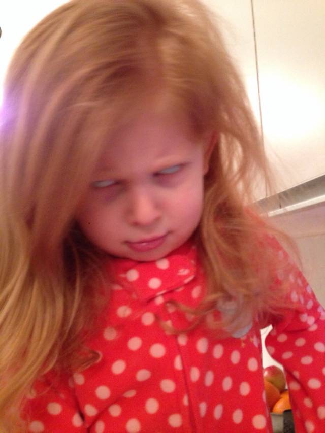 I asked my niece to make a scary face... Not that scary though.