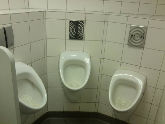 These are the urinals at a local store. Genius.