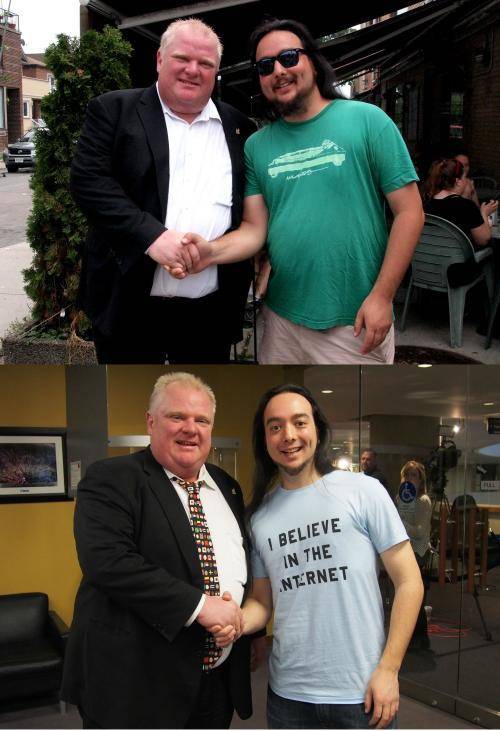 I lost over 60 pounds within 6 months (Rob Ford for scale)