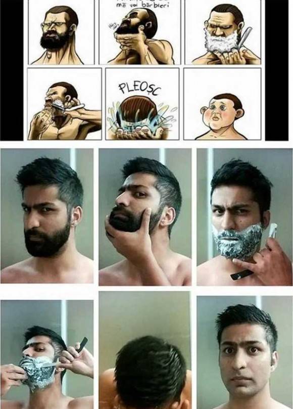 My buddy shaved his beard off the other day...