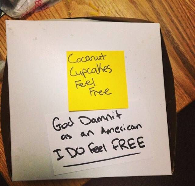 So my suite-mate brought back some extra cupcakes for us...