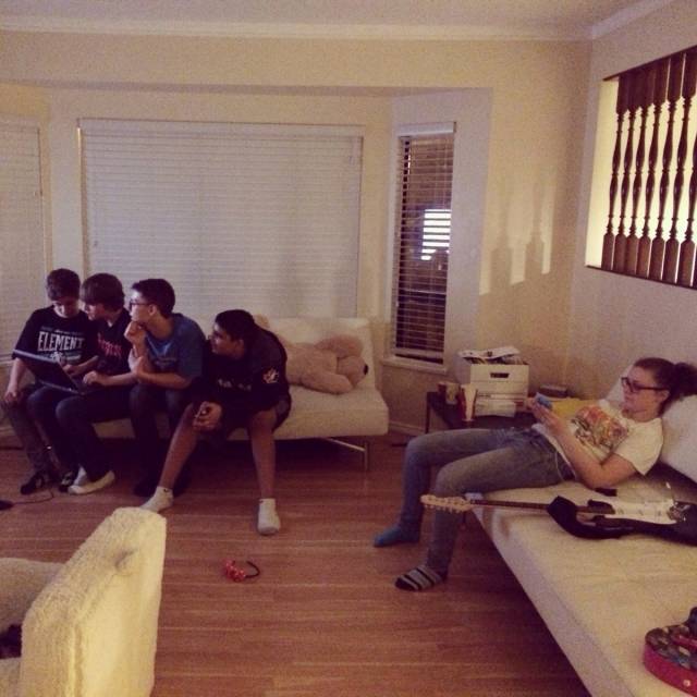 So this is my son's birthday party. He invited 3 boys and one girl. And they wonder why they're all still single.