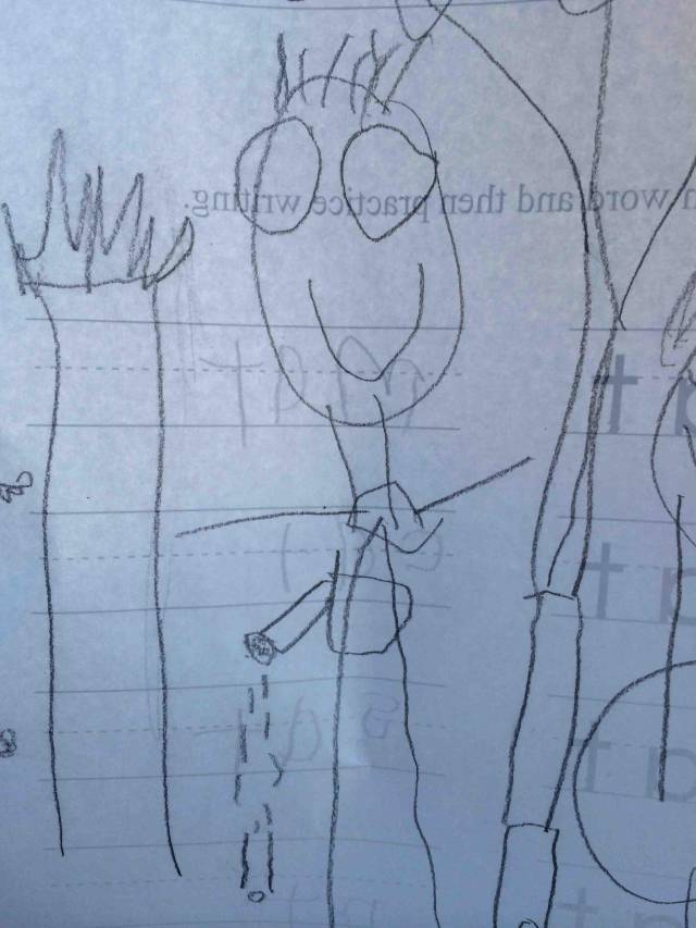 My friend's son drew a picture of his dad and his 