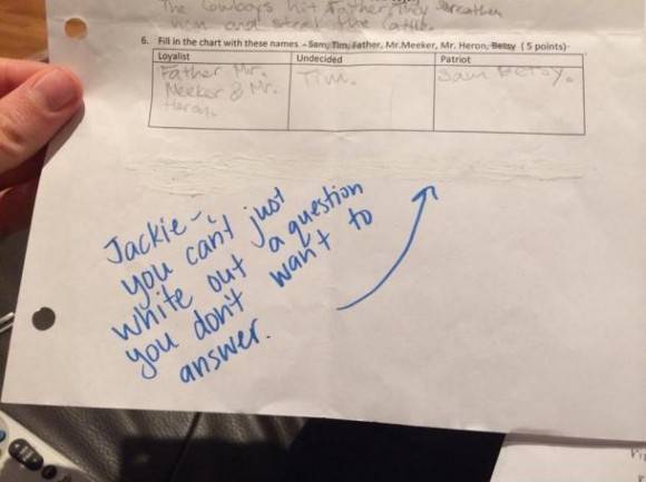 My sister teaches 5th grade. Nice try, Jackie.