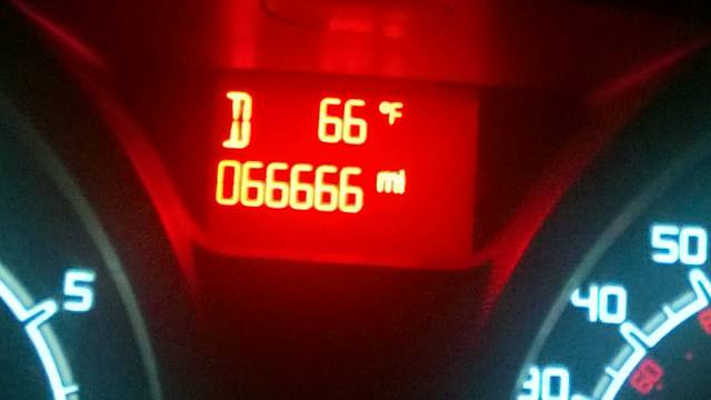 Just hit this on my odometer at 66 degrees Fahrenheit with nasty looking storm clouds swirling around on the night of the 