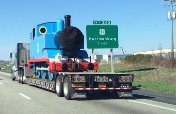 My buddy saw Thomas the Tank Engine getting kidnapped earlier this morning.
