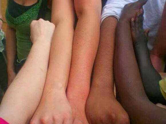 Human rainbow.