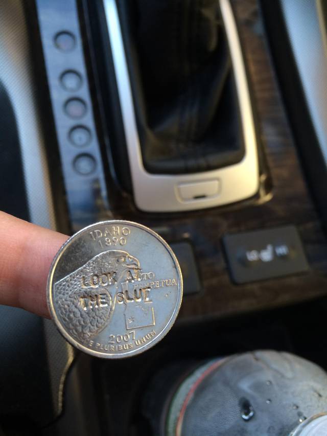 Was going through a roll of quarters to pay the meter, when suddenly