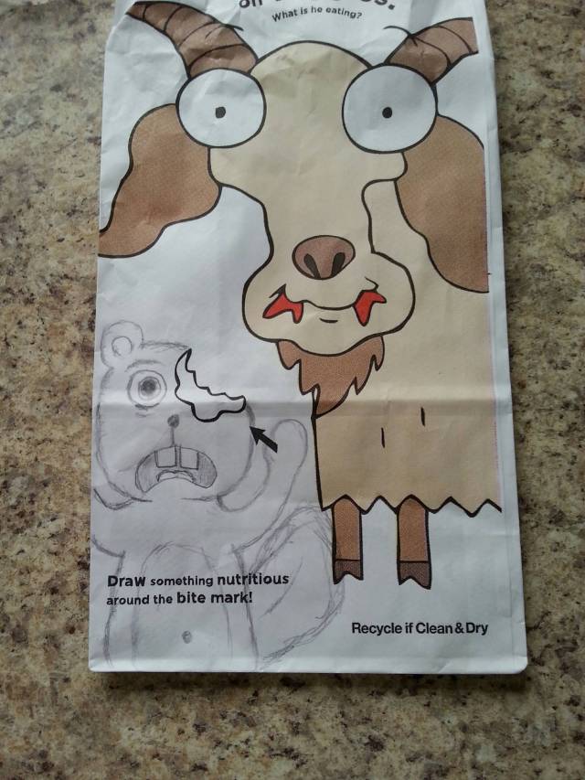 Decided to have fun with my kids McDonald's bag..
