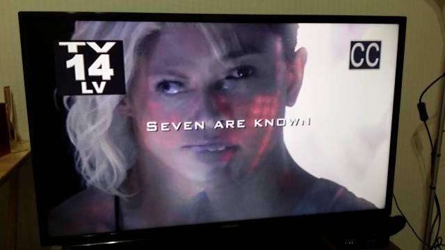I paused Battlestar Gallactica to leave the room for a minute. Came back to this...