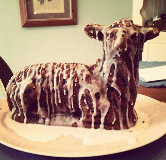 Someone on my instagram posted this 'cute easter lamb cake' today... am I the only one that thinks this is terrifying?!