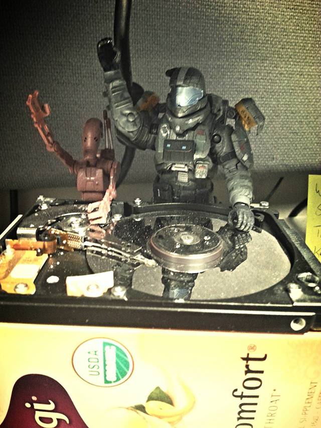 Had a broken laptop drive. Made the best of it