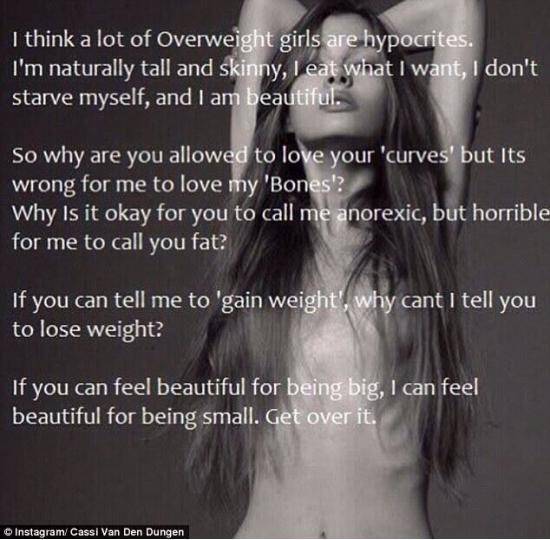 Model Cassie Van Den Dungen uploaded this today to her instagram.