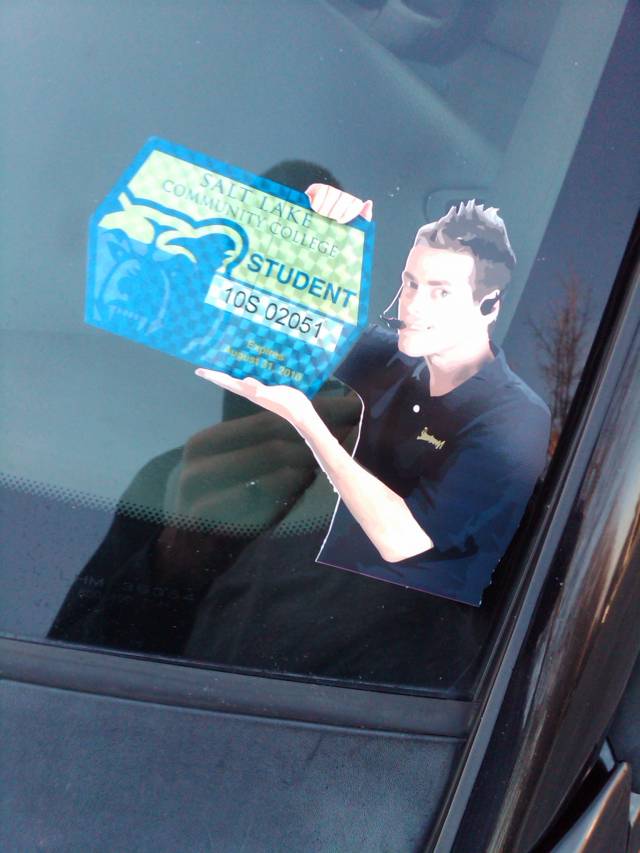 Added some flair to my parking pass.