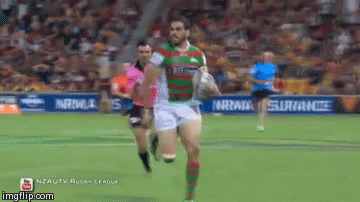 Beast of a man uses tackle as momentum to be glorious.
