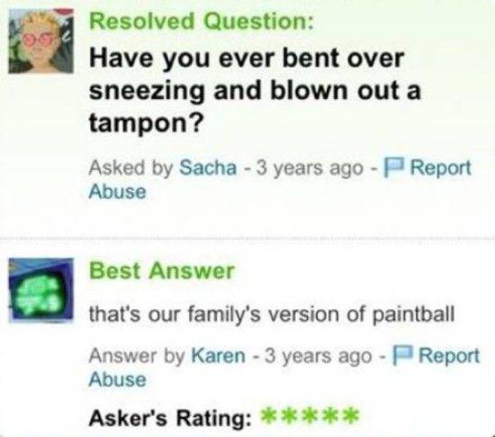 I love yahoo answers