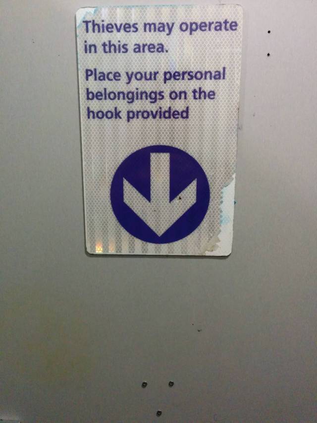 Thieves may operate in this area.