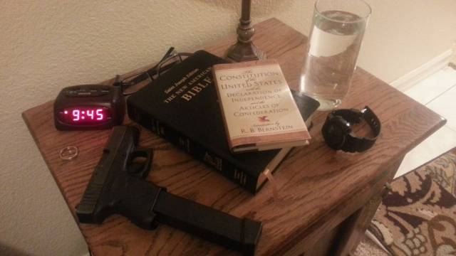 To the European imagining how Americans go to bed; I give you my nightstand.