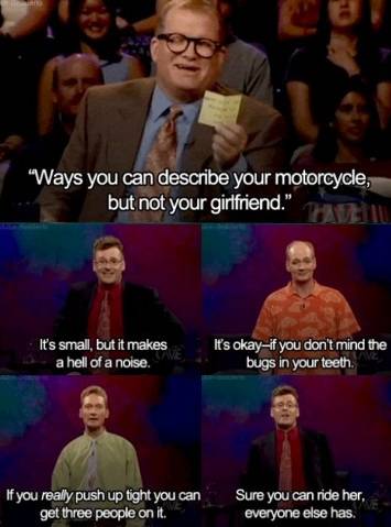 Ways you can describe your motorcycle, but not your girlfriend