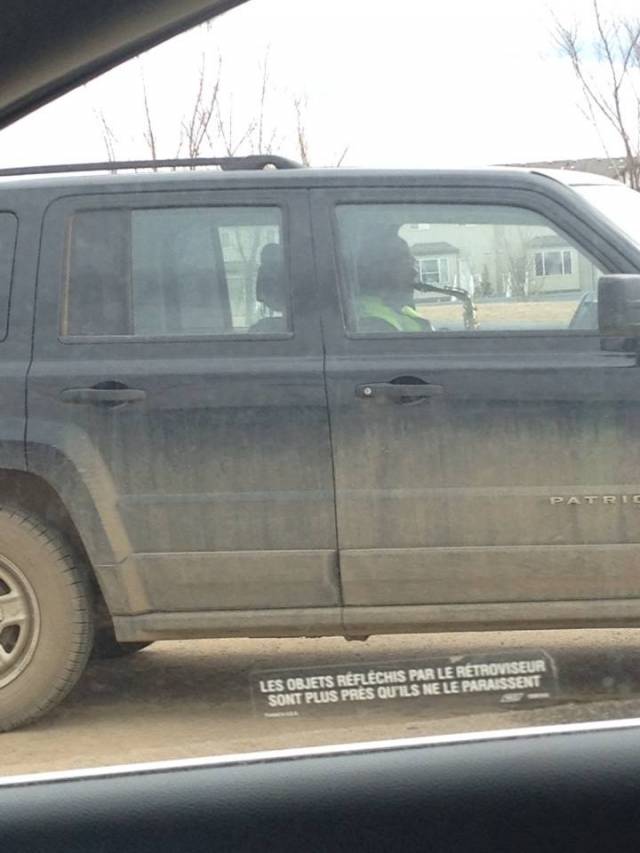 Pulled up to a red light next to this guy.