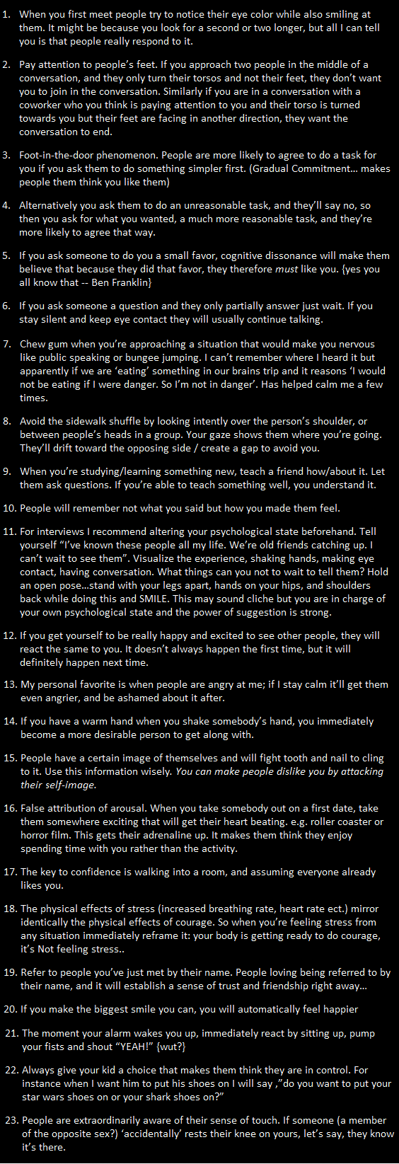 (ethical?) Psychological Life Hacks