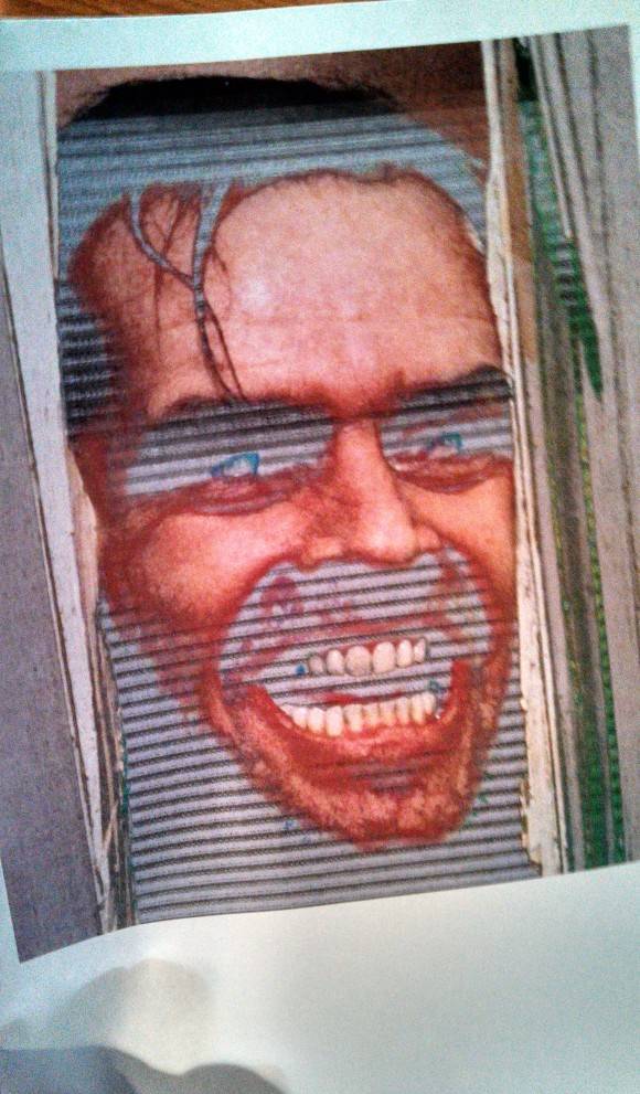 Ran out of black toner when printing a picture of Jack Nicholson... Terror ensued