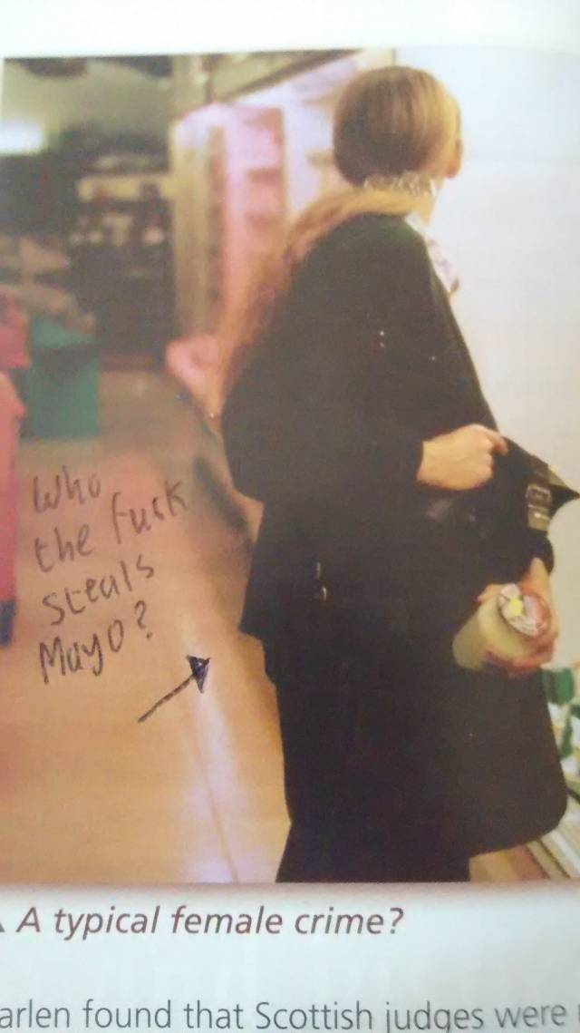 In the crime section of my sociology textbook