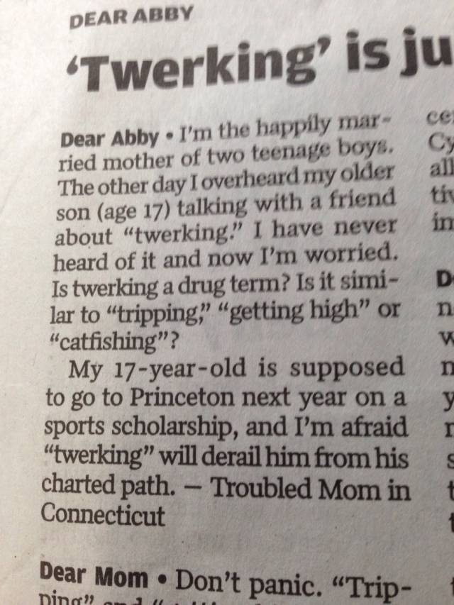 That is one out of touch mom.