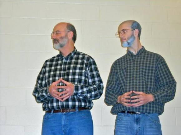 For spirit week I dressed up like my Physics teacher, shaved head, dyed beard, glasses and all