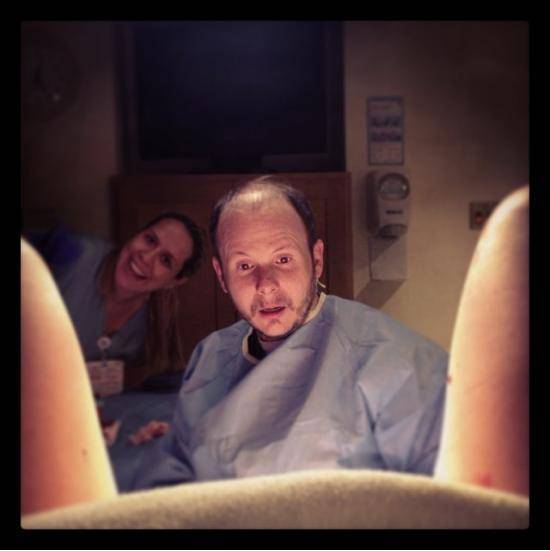 The best pic from my cousin's baby delivery this morning