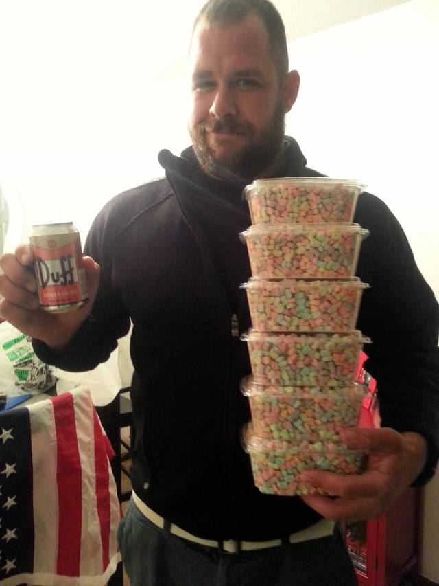 The perks of living on your own. Yes, those are all little cereal marshmallows