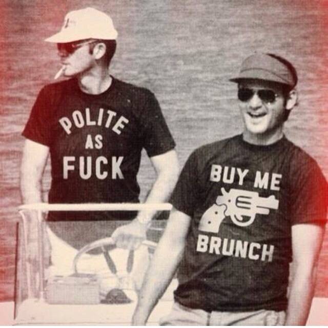Hunter S. Thompson and Bill Murray, wearing awesome shirts. Too cool.