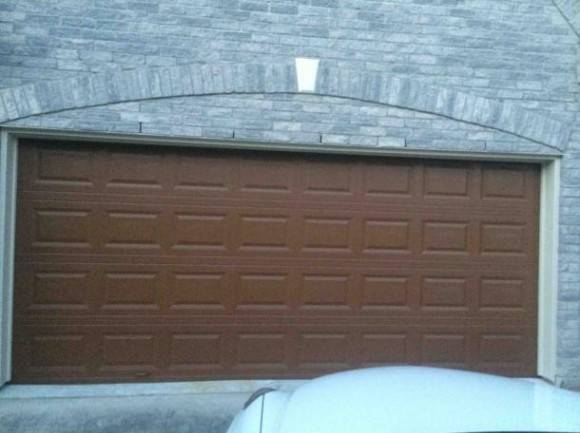 So my parents wanted their garage door to look wooden but I think it looks more like a giant Hershey’s bar.