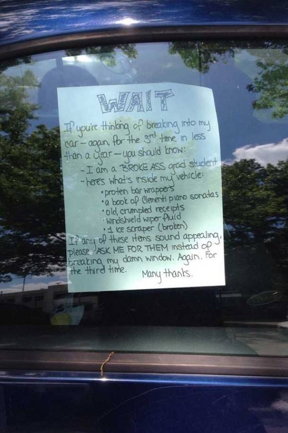Seen on a college campus