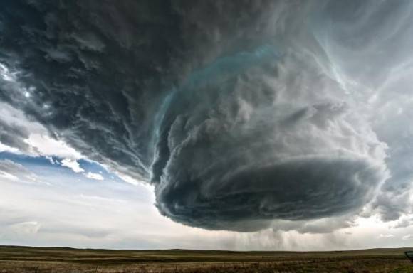 Supercell over Wyoming landscape day before yesterday