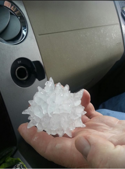 So it hailed in South Dakota today...