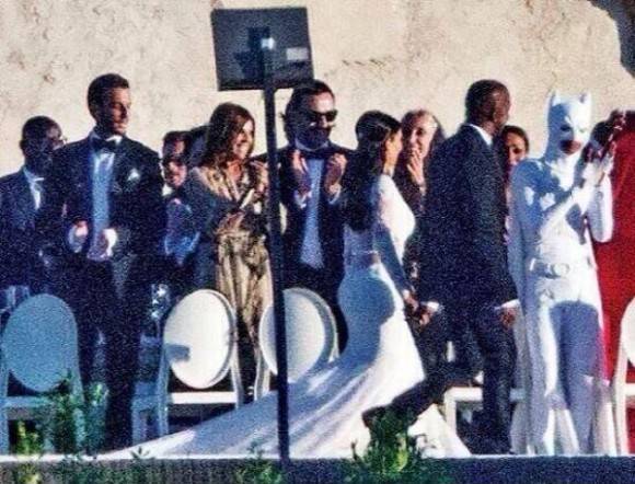 Jaden Smith wore a white batman costume to Kim and Kanye’s wedding