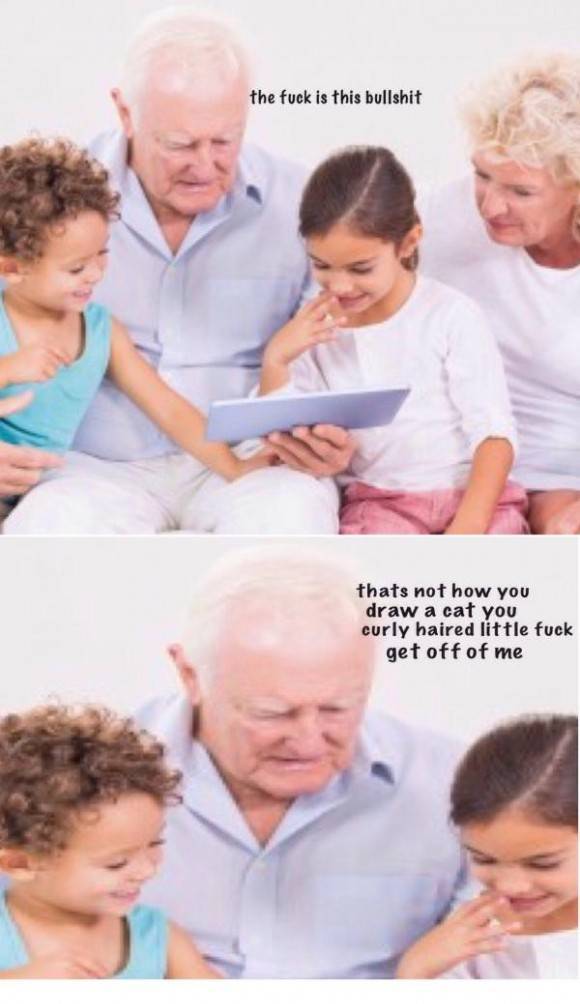 Grandpa is not amused