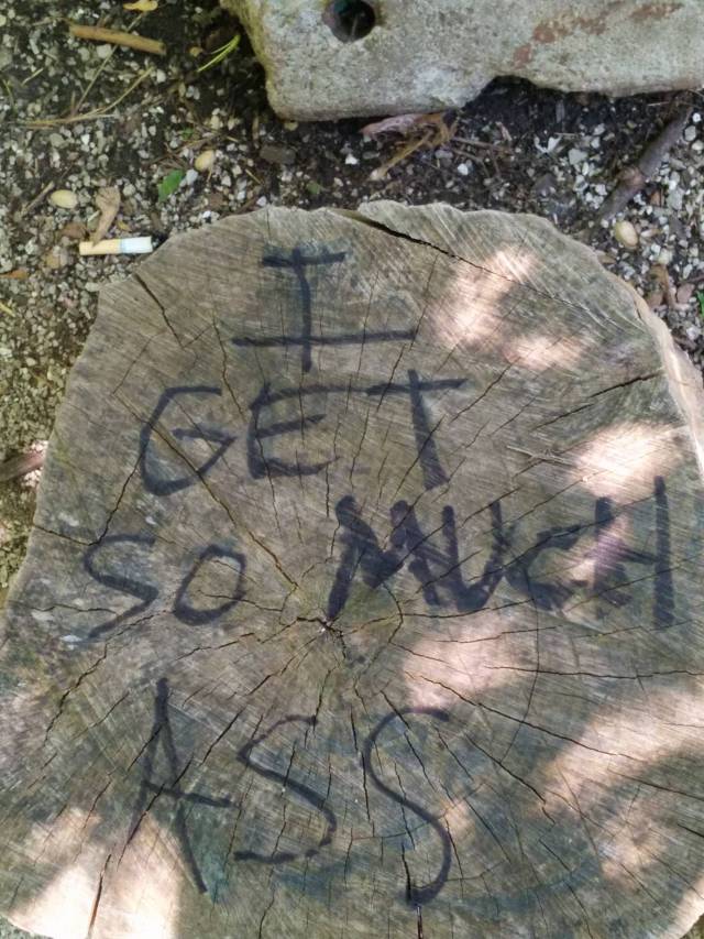 Found this convenient seat out disc golfing.