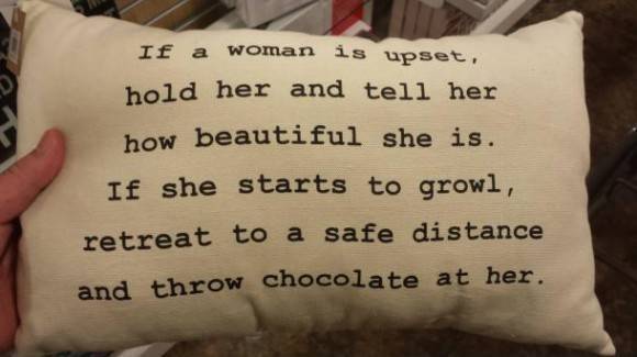 Homegoods pillow on comforting women