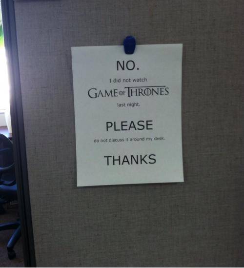 My husband just sent me this saying the office is a minefield.