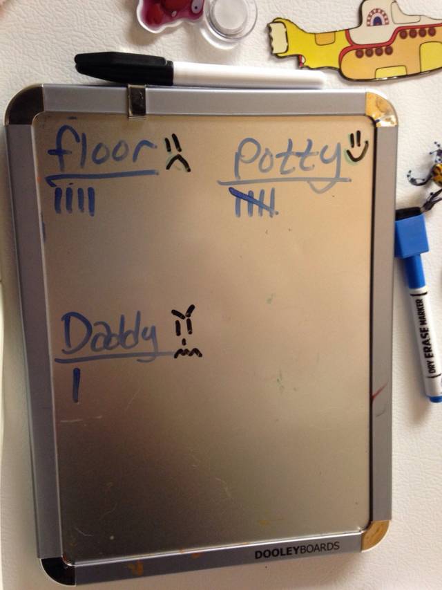 Keeping stats the first day of potty training and had to add another column.