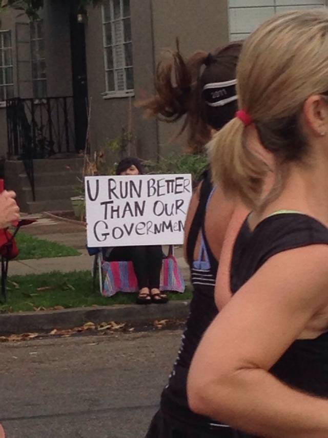 Sign at the San Diego Rock and Roll Half Marathon today.