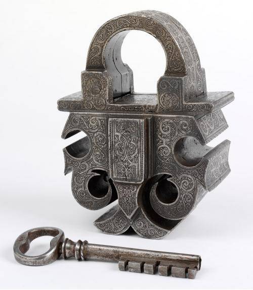 German padlock and key, about 400 years old.