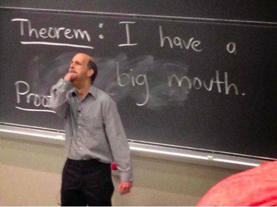 So our professor decided to act out a theorem.