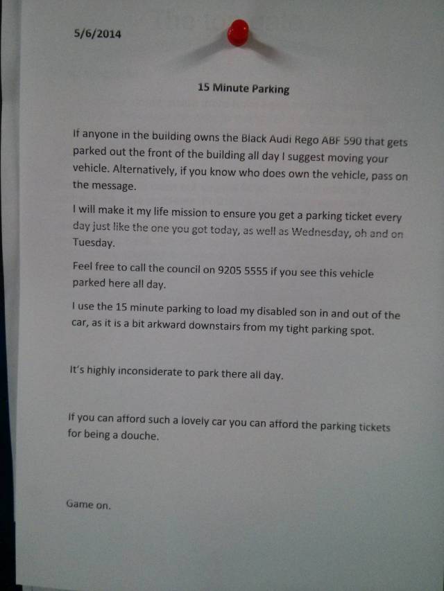 So this was just posted in my building's notice board...