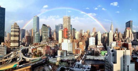 Perfect Rainbow over Manhattan I took from my apartment