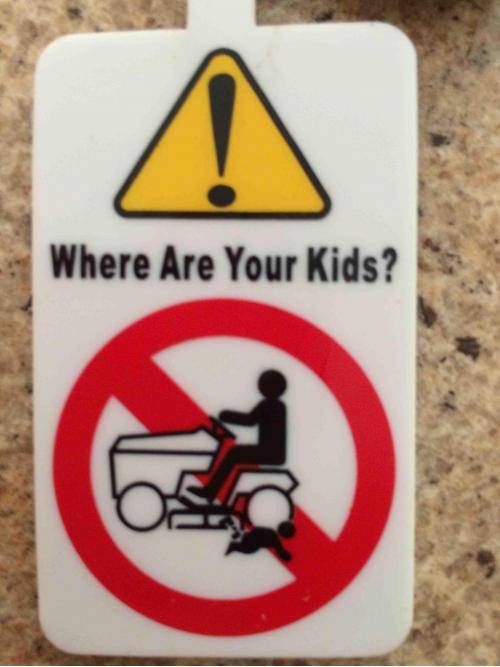 Just got a riding mower. This important question is attached to the key