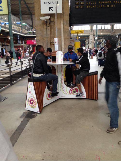 pedal charging station in Paris