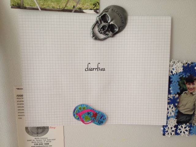 My brother recently picked up calligraphy as a summer hobby. This is what I found on our fridge when I woke up.